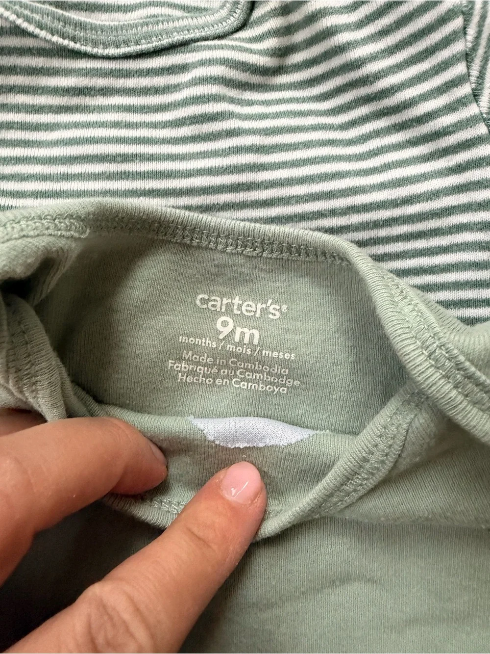 Carter's Sage Green Short-Sleeve Bodysuit Duo